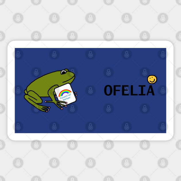 Frog Supports Essential Workers like Ofelia with Rainbow Magnet by ellenhenryart